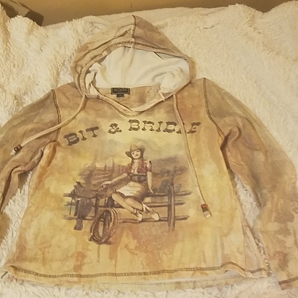 BIT & BRIDLE HOODIE LADIES' SWEATSHIRT MEDIUM M